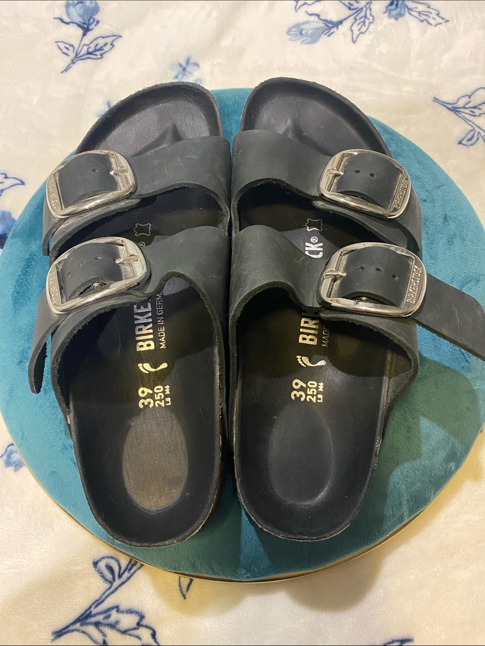 Birkenstock Big Buckle Arizona Two-Buckle Real Leather Sandals with Silver 39 - Picture 7 of 8
